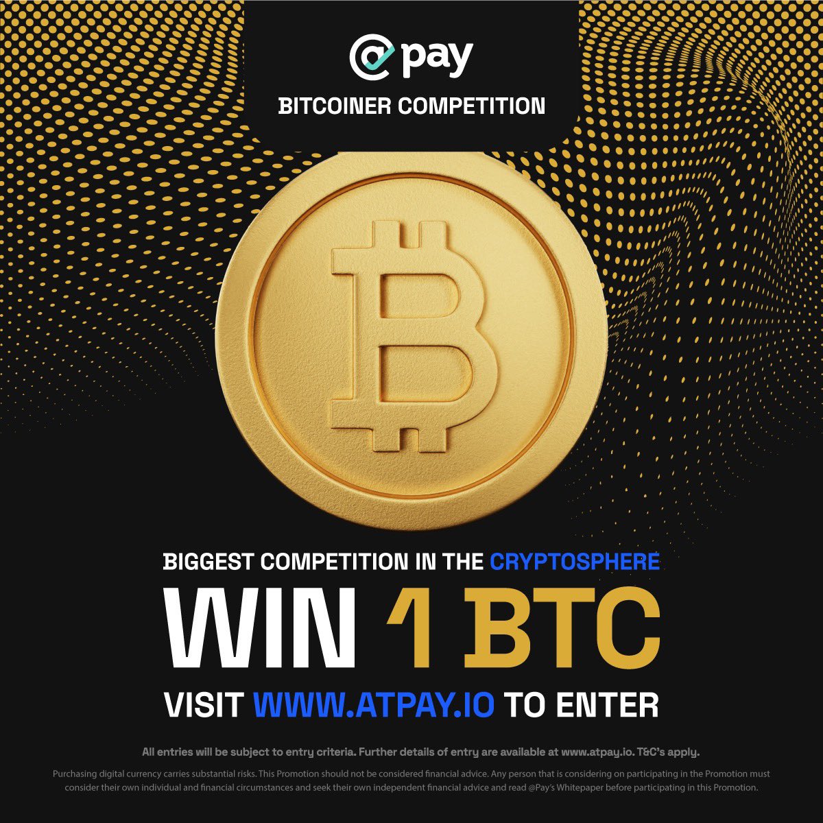 domatpay's tweet photo. WIN 1 #BTC #bitcoin 

Visit https://t.co/2Y4LLD1FsA right now to enter! https://t.co/6yRdL6dayl