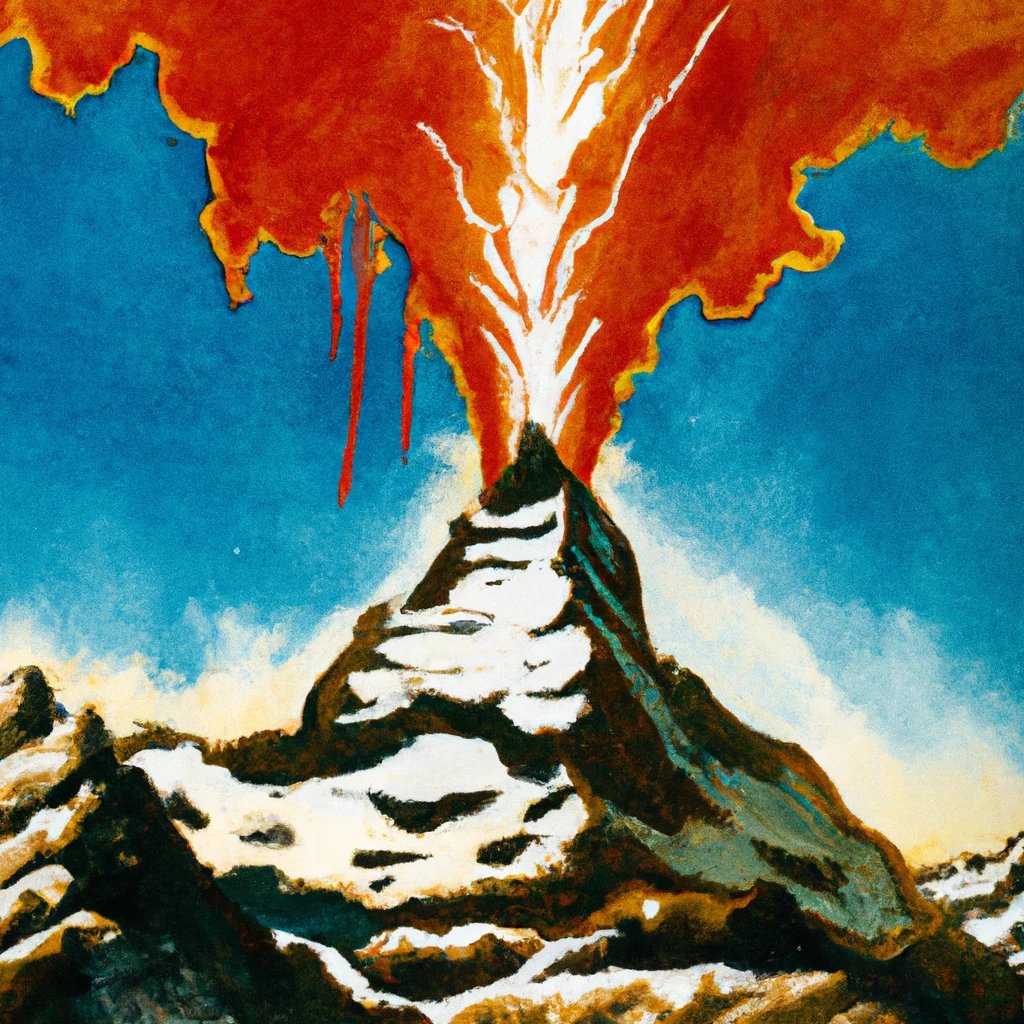 Every #swissvolcano was created with #dalle2 and shows the volcano-like eruption of the Matterhorn in the style of different epochs, artists, etc.

Check out the #NFT-collection on #opensea
opensea.io/collection/swi…