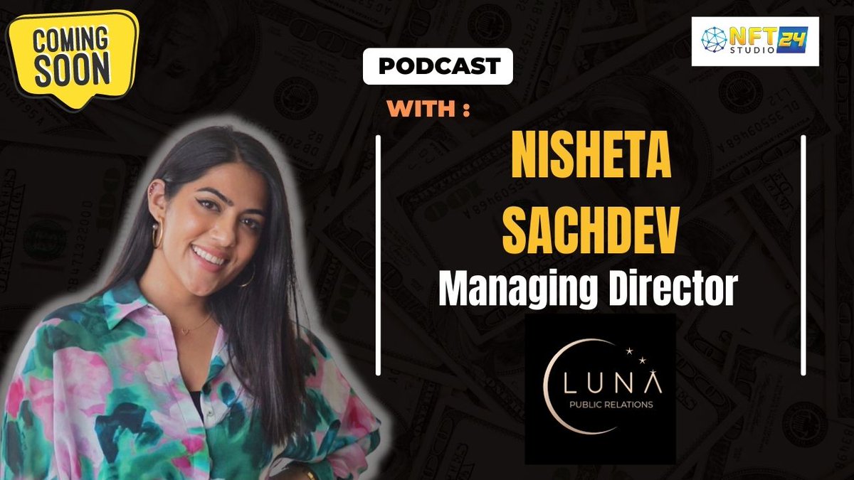 An exciting Podcast is coming soon with Nisheta Sachdev @nishoutofwater , MD @LUNAPR1 🔥🔥🔥🔥🔥 Stay Connected With us. @nikichain @acontinuouslist @TheToyInventor @zenithchain_co @MaralNouriii @philliplord1 @cz_binance