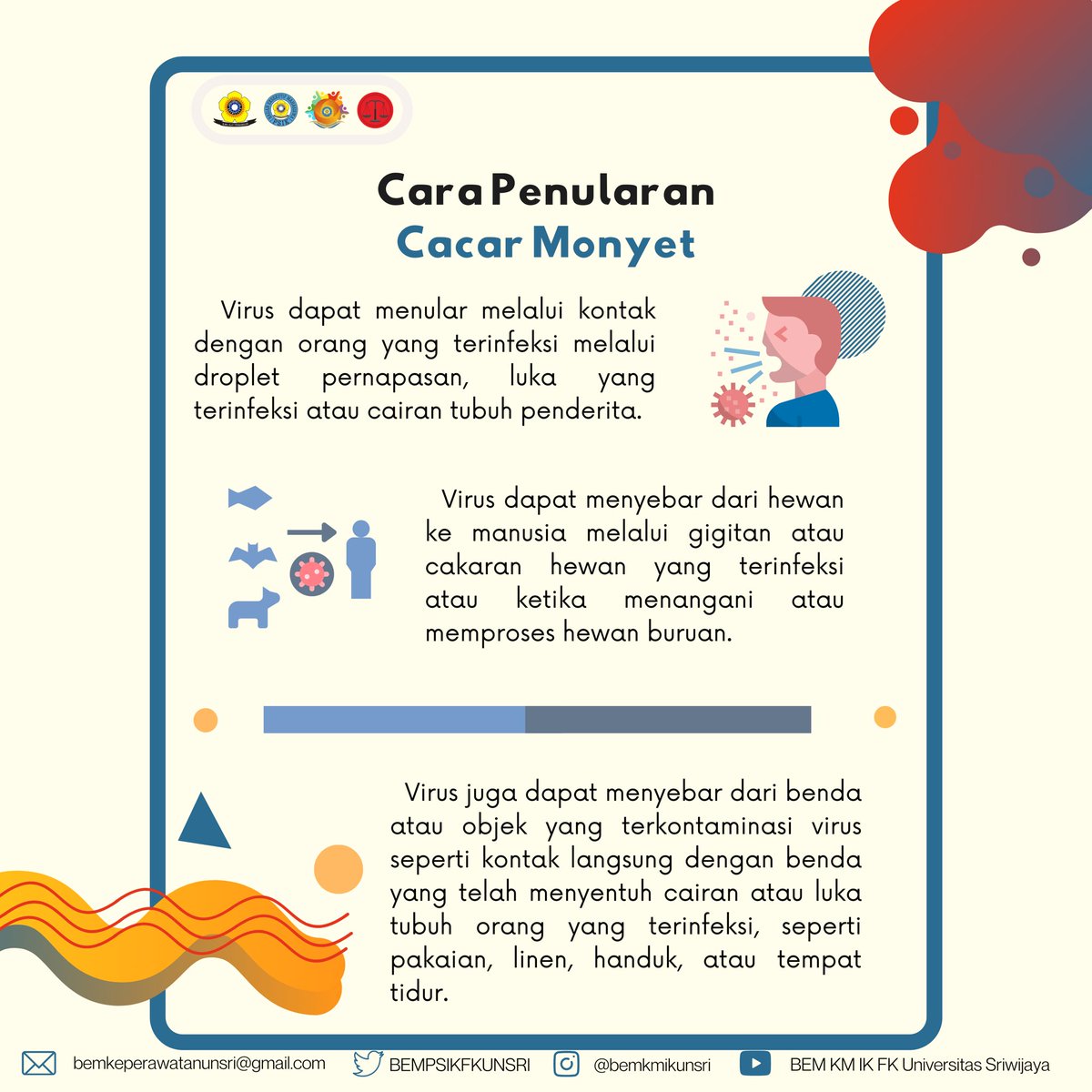 [KAJIAN KASTRAD]
Monkeypox (Cacar Monyet) 

Cek selengkapnya terkait monkeypox melalui barcode yang tersedia atau melalui bit.ly/KajianKastrad_…
- 
Dinas Kajian Strategi dan Advokasi
BEM KM IK FK Unsri 2022
#KASTRAD 
#KabinetVarsena
#SatuMimpiSatuTujuan