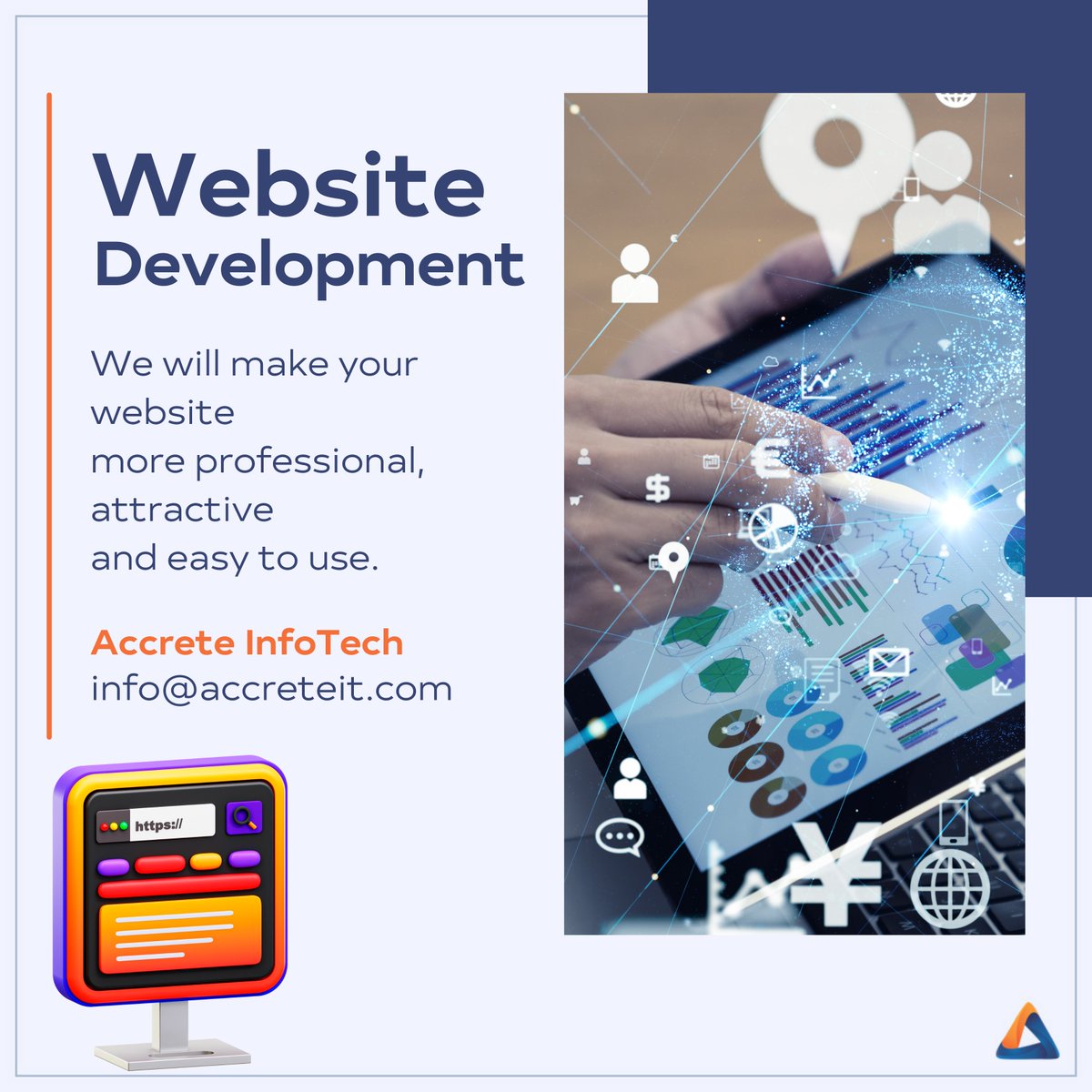 accreteit's tweet photo. We are #webdevelopmentcompany, we can help you build your website in any niche and make it look great
#websitedevelopment #websitedevelopmentservices #websiteindia #webdevelopment #webdevelopmentservices #webdesign #webdesigncompany #websitedesignagency #websitedesigningcompany https://t.co/Bxi21p8ucN