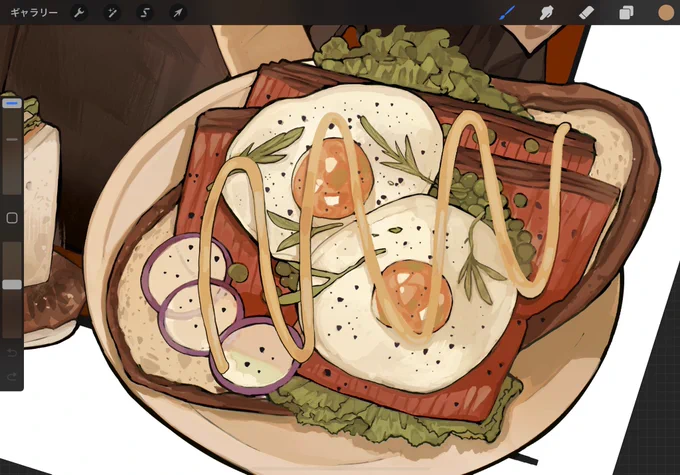 前に描いたブランチ 