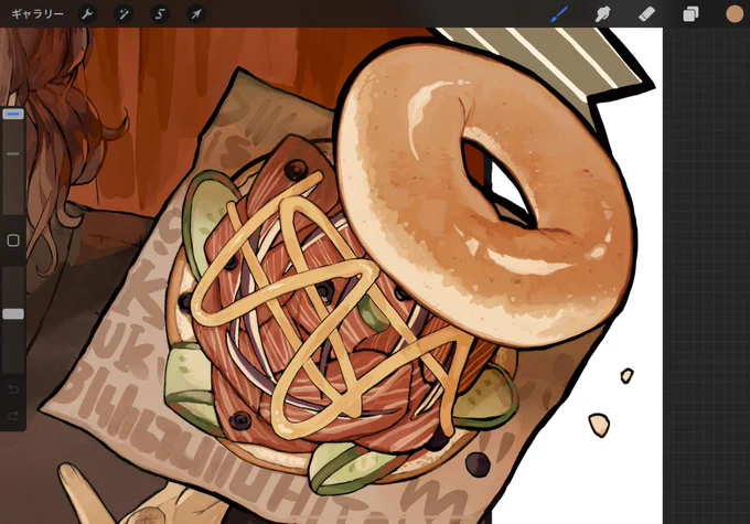 前に描いたブランチ 