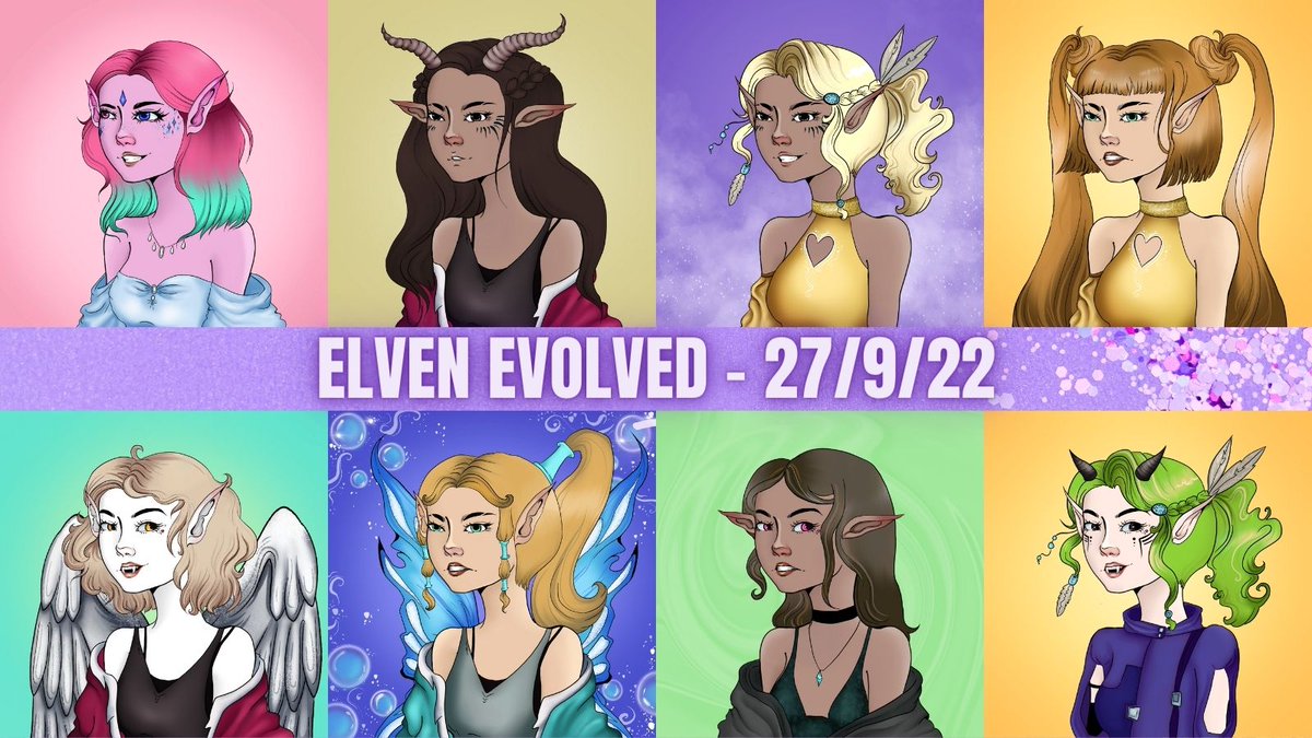 ELVEN_NFT's tweet photo. Final test generations are being completed for #ELVENevolved and they are looking INCREDIBLE 💜

All 6000 ELVEN will evolve on Sep 27th - the 1yr anniversary of the project + @TheArtofYasmeen's 14th birthday 💜 

#NFTs #NFTart #NFTasia #NFTcommunity https://t.co/vsKj0csCIV