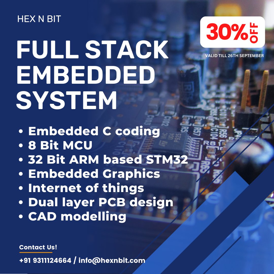 hexnbit_life's tweet photo. 🚀 CLAIM YOUR 30% DISCOUNT TODAY !!

CERTIFICATION PROGRAM IN FULL STACK EMBEDDED SYSTEM 🛑

➡️ Fresh Batch Starting From 3rd Oct 2022

Fill this out to book your seat: https://t.co/PbZEmeTvoc

#embeddedsystem #hexnbit #coding #arm #stm32 #embeddedgraphics #pcbdesign #iot https://t.co/Z89qg0GfPc