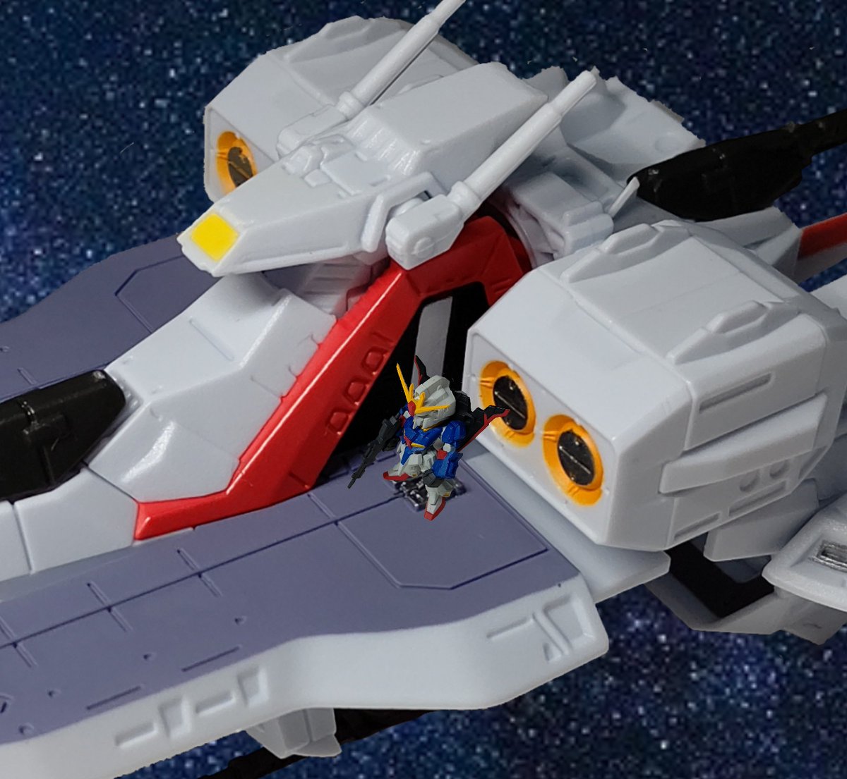 nobupoyon's tweet photo. #アーガマ
#ARGAMA
#Zガンダム
ホワイトベースの様にMSと同サイズの艦艇がもっと欲しい(しまう場所無いけど…) https://t.co/6zXENy2VBu