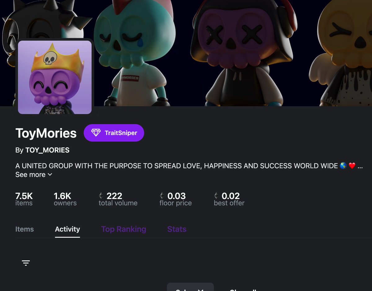 Nftkid23's tweet image. THE @toymories AT A COOL 222 ETH IN 33 DAYS 📈

A FEW HEALTHY CORRECTIONS AND NOW WE ARE PRIMED FOR TAKE OFF 🚀🚀🚀 

#ToyMoriesTakeOver #NFTs #WeAreFirst