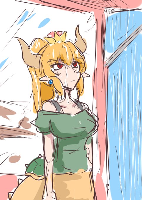 洗濯もの干して買い物出たら雨が降ってきたときの人妻クッパ姫 