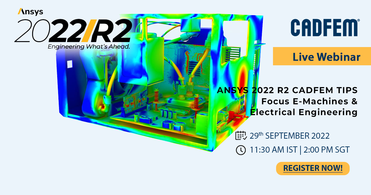 cadfem_in's tweet photo. 💻Join us for a webinar to know about new features and enhancements in Ansys 2022 R2 with a focus on High-Frequency Electromagnetics and Electronic | 29th Sep 2022.

💡Tools mentioned in this webinar will be:
Ansys #HFSS #SIwave #Q3D

Registration Link: https://t.co/b3Tp6BDpoI https://t.co/xAXSTPJ9j4