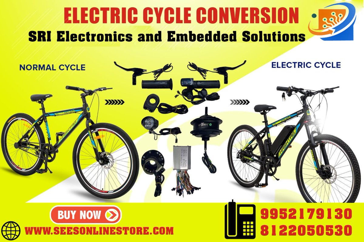 Have a Good Day !!!
Electric Cycle Conversion..
Change The Way To Ride....
we are doing
Industrial, Research, college projects
Final year Projects!
E: sriembeddedsolutions@gmail.com,
info@sriembeddedsolutions.com
#electricbike #ebike #ebikes #electricbikes #bike #electricscooter