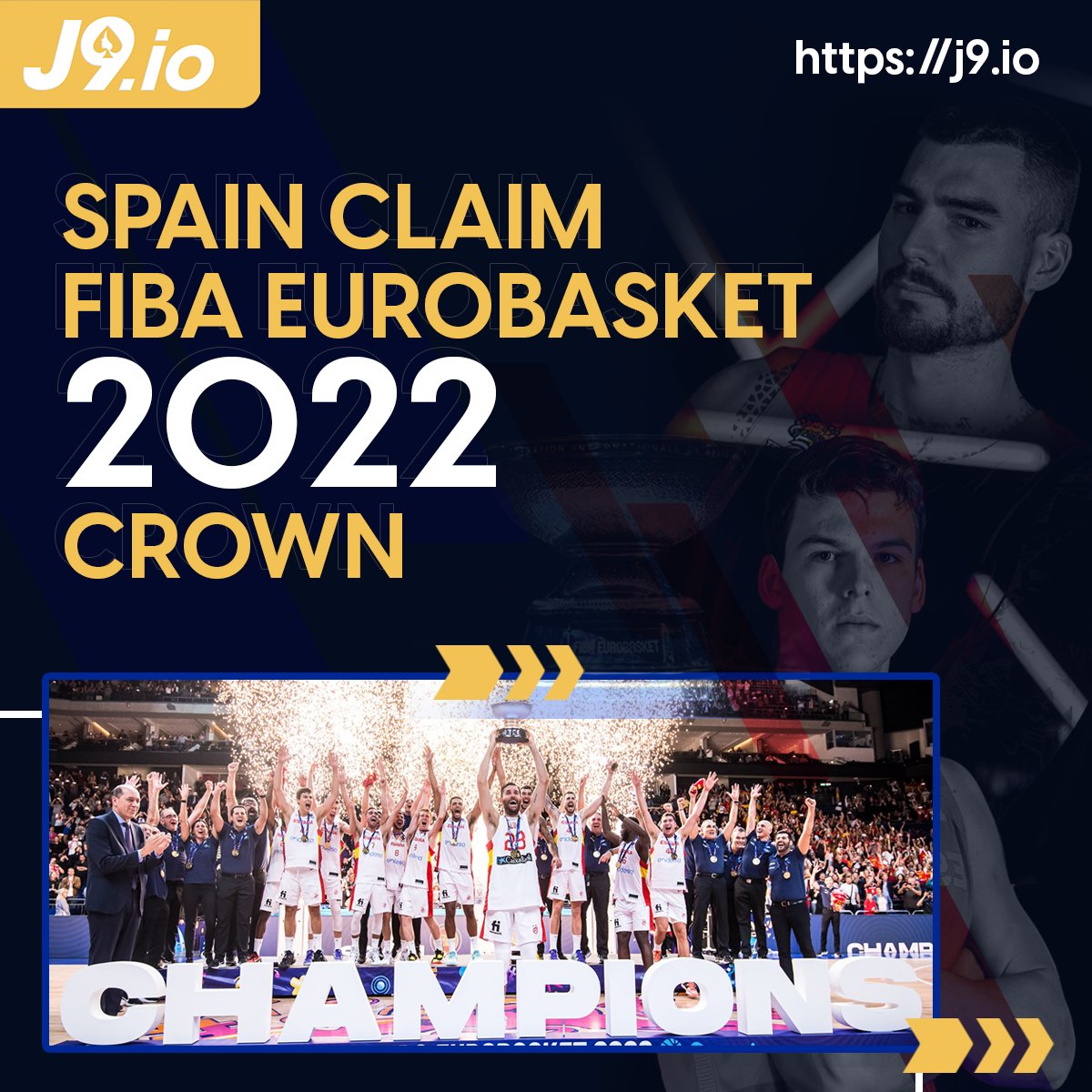 j9io_official's tweet photo. Attention, all FIBA Basketball fans!
Spain claims this year's FIBA Eurobasket Crown! ππ
Did you win any of your bets? Follow our page and visit the website for more updates! π²
#FIBA #WinForAll #WinWithJ9 #J9BC #J9io https://t.co/xQhTmxKHhh