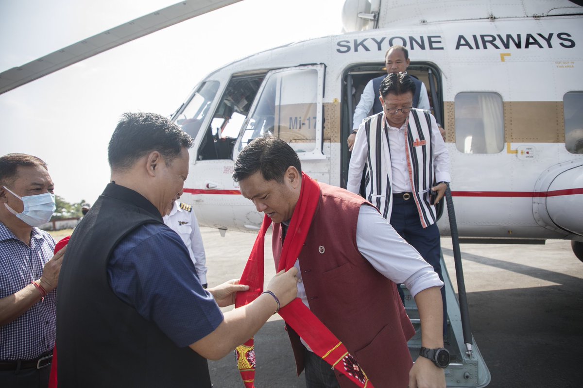 Pema Khandu པདྨ་མཁའ་འགྲོ་། (@pemakhandubjp) on Twitter photo Landed this morning at Bhalukpong to attend inaugural of 10th & 4th Under 17 Boys & Girls State Level Subroto Mukerjee Cup/School Games Football Tournament.
My esteemed colleagues <a href="/NatungMama/">Mama Natung</a> ji and <a href="/ErTabaTedir/">Taba Tedir</a> ji accompanied. Thanks for warm welcome <a href="/SidisowKumsi/">Kumsi Sidisow</a> ji. Landed this morning at Bhalukpong to attend inaugural of 10th & 4th Under 17 Boys & Girls State Level Subroto Mukerjee Cup/School Games Football Tournament.
My esteemed colleagues <a href="/NatungMama/">Mama Natung</a> ji and <a href="/ErTabaTedir/">Taba Tedir</a> ji accompanied. Thanks for warm welcome <a href="/SidisowKumsi/">Kumsi Sidisow</a> ji.