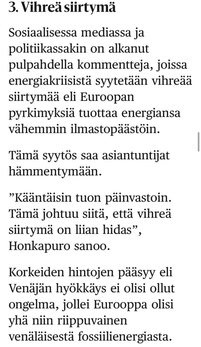 Asiantuntija vastaa kysymykseen siitä, onko korkeiden sähkön hintojen syy vihreä siirtymä: