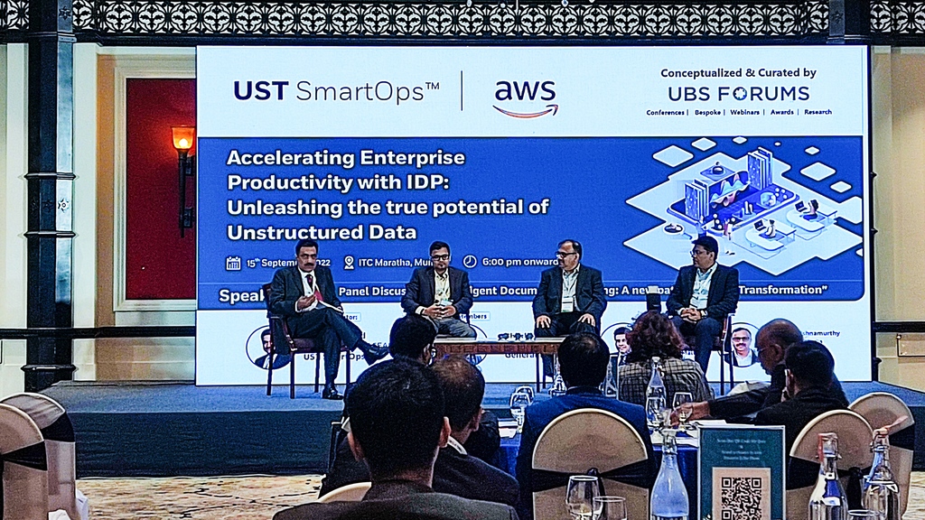 USTSmartOps's tweet photo. Insightful panel discussion at our SmartVision demo platform launch event in Mumbai last week. This Friday we are in Bangalore at the Shangri-La, reserve your place now https://t.co/sL7XvkWoNz
#SmartVisionLaunchMumbai
#SmartVision
#USTSmartOps
#UST
#IDP
#BoundlessImpact https://t.co/dpqoq6l3nV