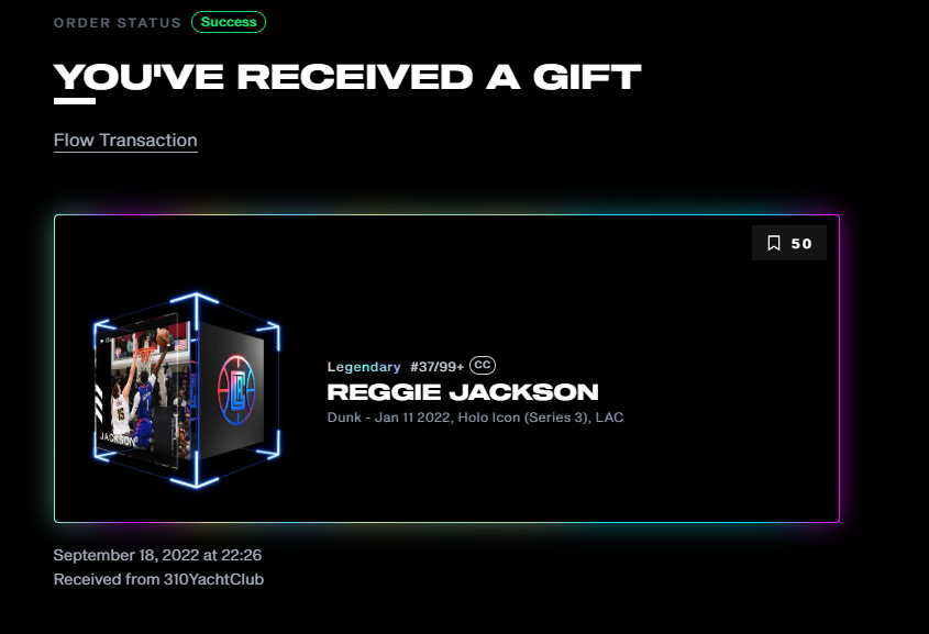 AlaskanNinja's tweet photo. Shout out to @310YachtClub and @BurntFrito for putting together the @nbatopshot poker tourney. I got really lucky and won this Reggie Jackson holo. https://t.co/SecwNMTKpu