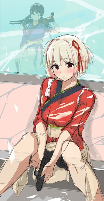 んでもって、こうするとだんだんエロくなるんですけれど、背後のたきなちゃんが怖いので…これ以上はw😨 