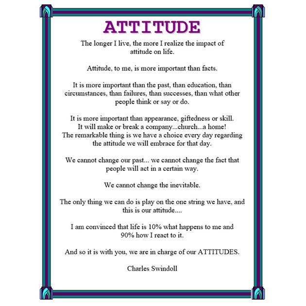 IvanMisner's tweet photo. THIS IS ONE OF MY FAVORITE QUOTES
I love this quote from Charles Swindoll &amp; have had it on my wall for many years.
I’ve quoted it numerous times myself, particularly this line: “I am convinced that life is 10% what happens to me &amp; 90% how I react to it.”
What are your thoughts? https://t.co/0HX2ycCqfc