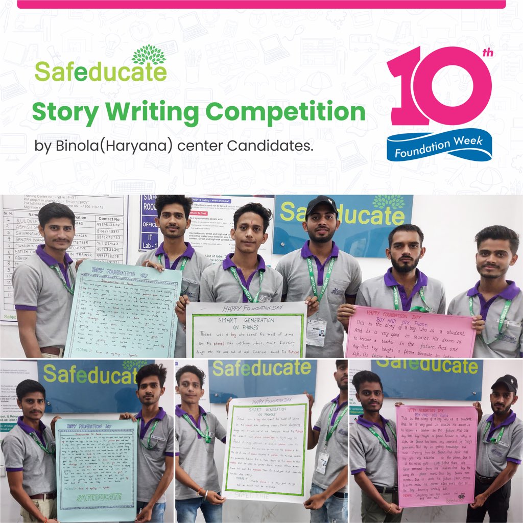 Safeducate's tweet photo. Story Writing Competition by Binola (Haryana) candidates to celebrate foundation week in the honour of Safeducate Foundation Day.

#safeducate #safeducatelearning #foundationday #foundation #celebration #celebrationweek #ddugky #ddugkymord #skills #skilldevelopment #skillindia https://t.co/NSreGYncb8