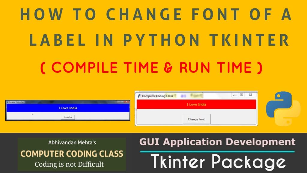 YoungTalent2020's tweet image. youtu.be/frBa3MMIcDg
How to Change Tkinter Label Font Size | How to Change Font Color in Tkinter Label | Tkinter Tutorial.
#computercodingclass
#Python #pythonprogramming #python3 #pythonlearning #pythoncode #python講座 #codinglife #programming #programminglanguages #india