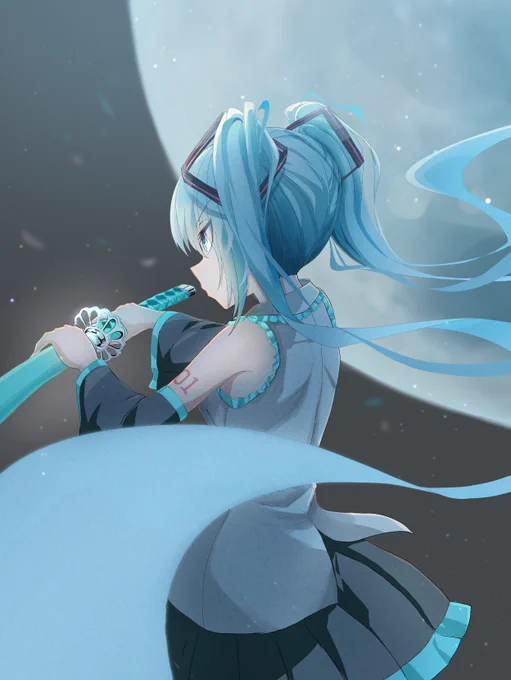#絵描きさんと繋がりたい #初音ミク 

抜刀ミクさんとその撮影現場 