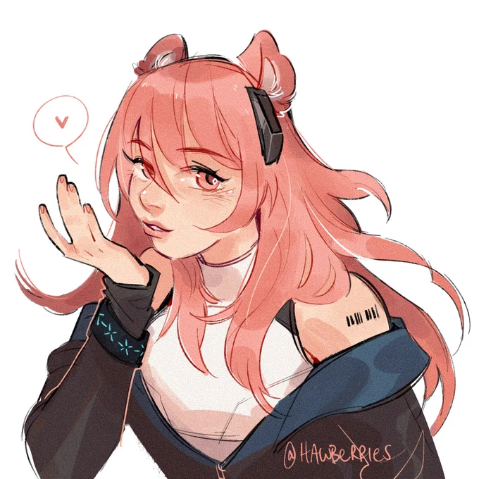 [arknights] this is my girlfriend Gravel she is a prairie dog and she is giving you a kiss :) 