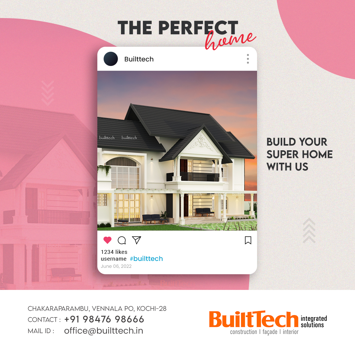 BuiltTech4's tweet photo. Our imperfections are met and solved in a perfect home. Build your perfect home with us.
Visit Now: https://t.co/ZQoMX14Gs9
Call Now: +91 9847698666, 9072099777
#luxuryinteriors #luxuryhomes #interiordesign #homedesign #Builttech #home #dreamhome #bedroomdesign #interiordesigner https://t.co/2OEMoCnwpt