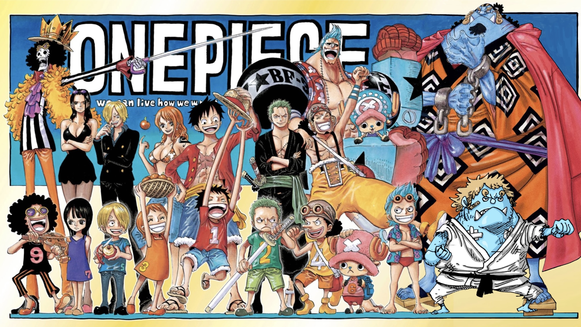 Log ワンピース考察 明日発売の 今週のワンピ の巻頭カラーが良すぎた 一味の10人ver ってホントいい って事で 過去のイラストにジンベエを追加して10人ver にしてみた T Co P4yrtgfagf Twitter
