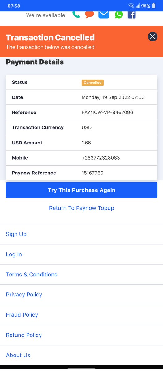 gerriedendere's tweet photo. @paynowtopup Is it just me or there's something wrong with the service? https://t.co/WFnpgnQeAE