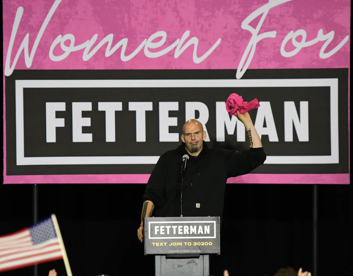 DV_Journal's tweet photo. "John Fetterwoman."
-- Lt. Gov @JohnFetterman, introducing himself at a political rally Blue Bell, PA. He reiterated his support for unrestricted access to abortion and said women would be key to election.
"Don't piss women off."
#PAPolitics https://t.co/bAw29UcCDI