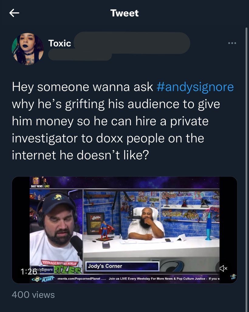 andysignore's tweet photo. Bozos 🤡 are clipping me out of context saying “I’m begging for $$$ to Dox folks I don’t like” 

FALSE.

This isn’t about me dumb dumbs, nor will I ever DOX anyone. It’s about Main Stream Media Working with &amp; LEGITIMIZING Anonymous Twitter DOXERS &amp; TROLLS.

A Kamilla THREAD🧵... https://t.co/bZPk3sCYvk