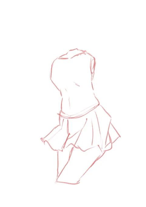 何を思ったかスカートから描き始めてこうなって停滞中 