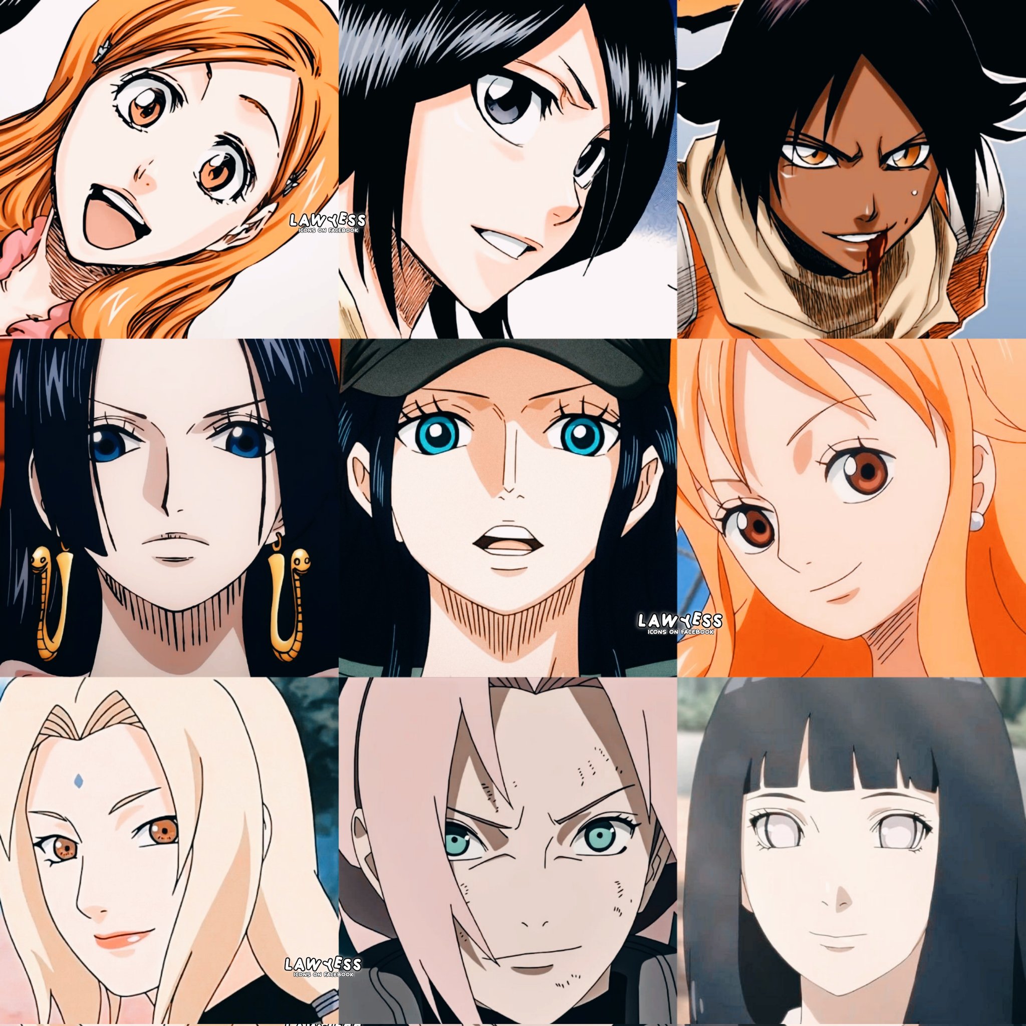 Lawyess on X: ONE PIECE x NARUTO x BLEACH THE BIG THREE AND THEIR GIRLS.  #Bleach #NARUTO #onepiece  / X