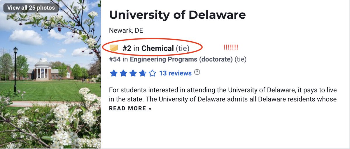 Mark Blenner π³οΈβππΊπ¦π§¬ (@markblenner) on Twitter photo So excited to see <a href="/UDChBE/">Delaware ChBE</a> now ranked #2 in the nation by <a href="/usnews/">U.S. News & World Report</a> for Undergraduate Chemical Engineering. Amazing students, passionate faculty, and a supportive environment. So excited to see <a href="/UDChBE/">Delaware ChBE</a> now ranked #2 in the nation by <a href="/usnews/">U.S. News & World Report</a> for Undergraduate Chemical Engineering. Amazing students, passionate faculty, and a supportive environment.