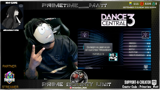 PrimetimeMat23X's tweet photo. ***PRIME IS LIVE (10:15pm - 3am est)***
3K #Twitch followers
https://t.co/XhniYvLppu
Dance Central 3 on Xbox 360 & various competitve games | Check my Discord out | !Discord !Socials | #kocitypartner #epicpartner #dancecentral3 https://t.co/qAjOHPK2hg