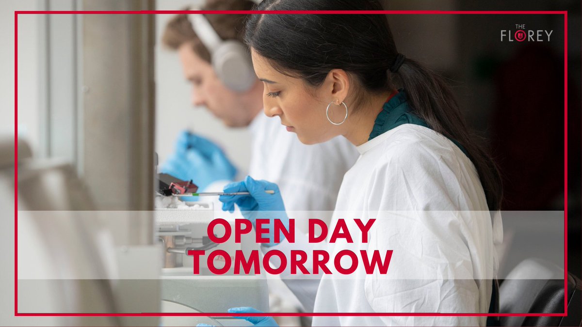 🔬 Looking to find out more about the brain &amp; mind questions we're answering right here at the Florey?

Come along to our open day, all prospective Honours, Masters &amp; PhD students welcome!

📅 Tomorrow, September 13th, 12pm-1.30pm
📍 Parkville
🖱️ Register: ow.ly/kecl50KrLC5