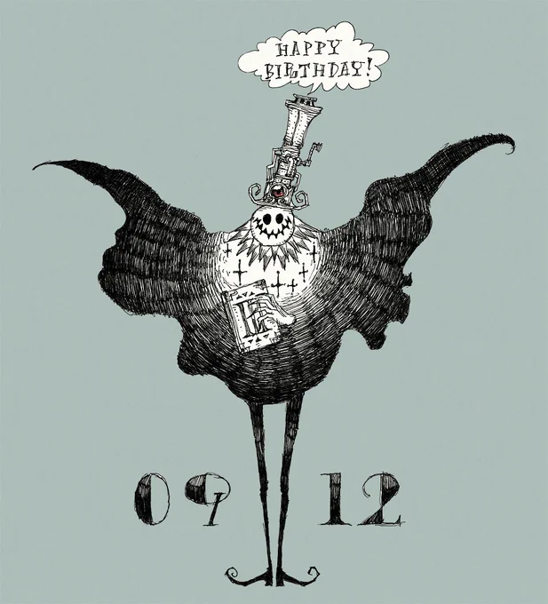毎日誰かの誕生日。9月12日生まれの方、お誕生日おめでとうございます。9/12生まれの方に届くと嬉しいです。色んなことがよく見える一日となりますように。#誕生日 #happybirthday #9月12日 #9月 #ボールペン画 