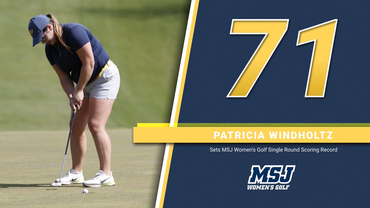 MSJGolf2014's tweet photo. Patricia Windholtz sets the single round scoring record for MSJ Women's Golf today with a 1-under 71 at the Transylvania Invitational! https://t.co/8GeibUXih6