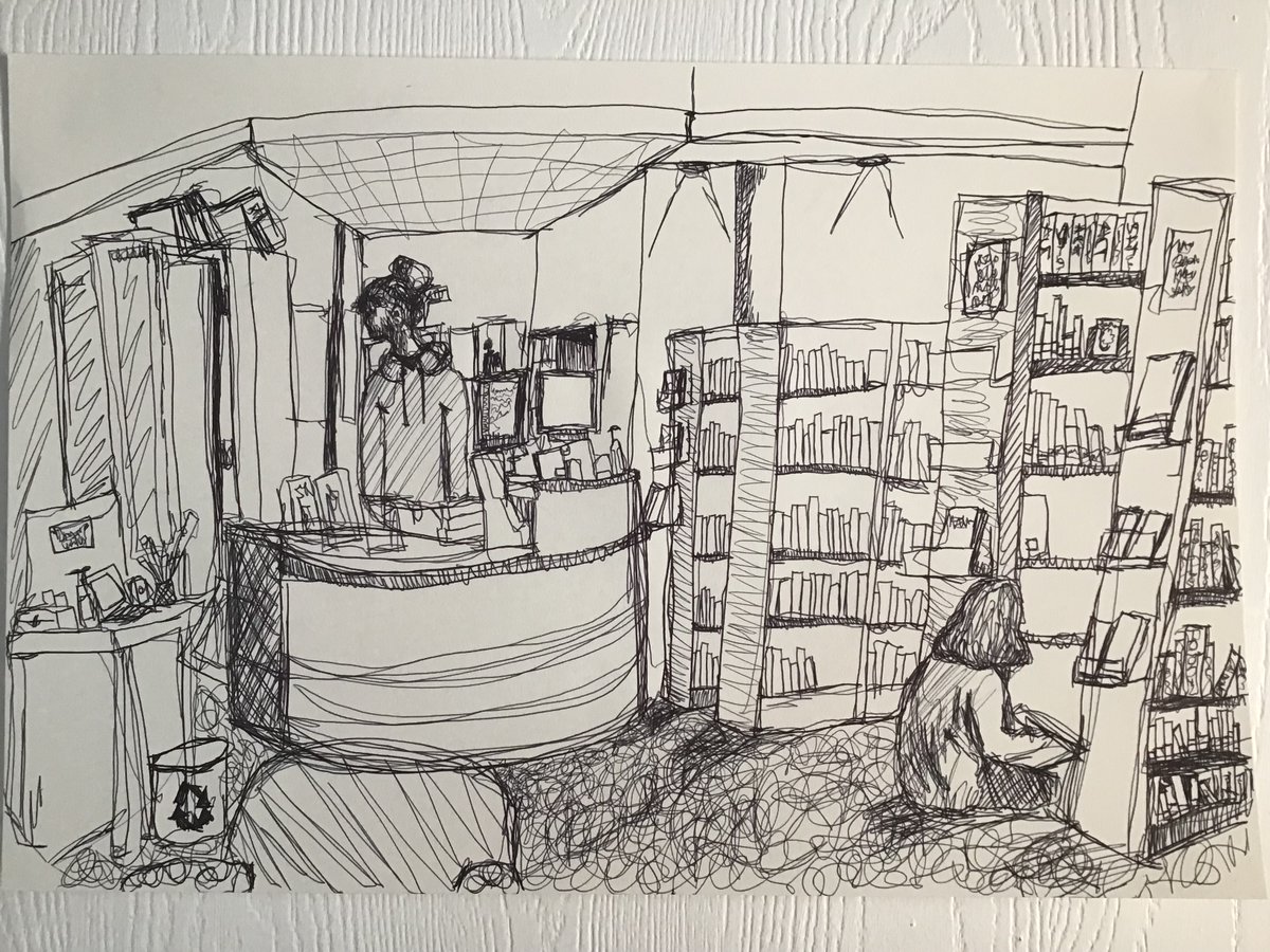 SotoArths's tweet photo. Using drawing technique Continuous line and Rule-of-Thirds Composition method with only ink on 12" x 18" paper. #7thperiod #1hour #sotoart #crhsart Rajan M-C, Damien D,  Hannah L, Ellia F. https://t.co/fcnOjWHAfT