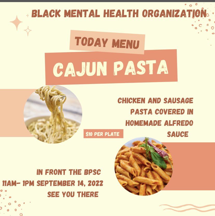 BMHO19's tweet photo. This Wednesday BMHO will be on the yard selling Cajun pasta! Stop by and get a plate for lunch 💜🫶🏿 https://t.co/PE83XGySX4
