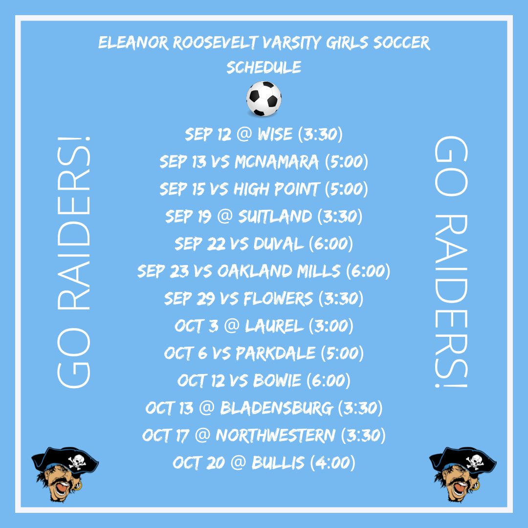 erhsgvs's tweet photo. Tomorrow Varsity will be opening the season with their first game at Dr. Henry Wise High School at 3:30.

Unfortunately, JV’s game has been cancelled, but we look forward to seeing them play on Tuesday.

Come out and support, Go Raiders! https://t.co/oxrNtDyve6