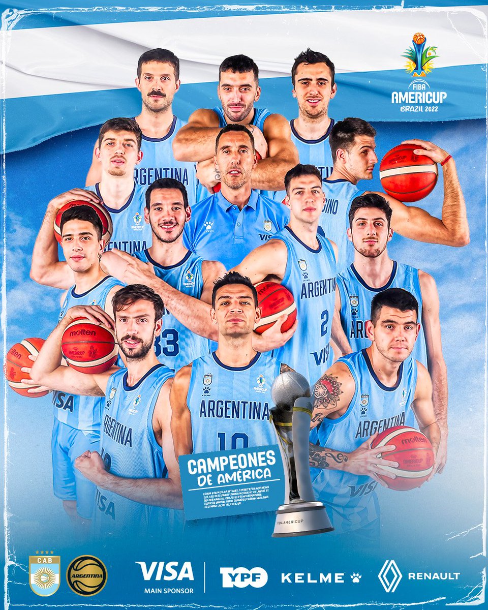 Mjapez's tweet photo. Argentina campeón! Vamos selección, siempre emociona verlos. Trabajo, conducta y disciplina es el camino! 

@cabboficial @AmeriCup #Basketball #AmeriCup @FIBA_es https://t.co/XdD8yn88kN