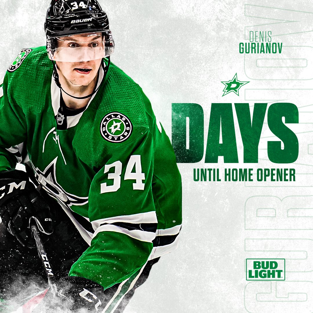X - Dallas Stars (@dallasstars) on Twitter photo Just over a month to go 👀 
34 days until our home opener 🙌 
#TexasHockey | <a href="/budlight/">Bud Light</a> Just over a month to go 👀 
34 days until our home opener 🙌 
#TexasHockey | <a href="/budlight/">Bud Light</a>