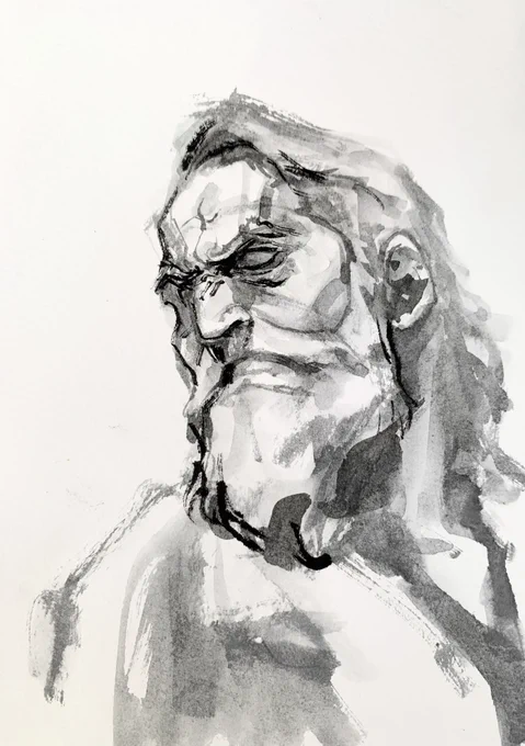#1日1ラクガキ昨日の分、あげ忘れてた。描くテーマが思いつかなかった‥‥誰なんだジイさん。 