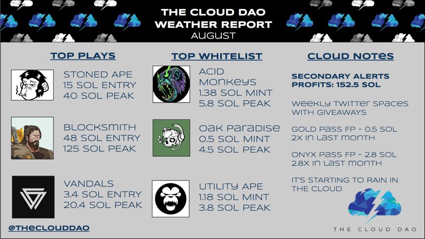 TheCloudDAO's tweet photo. What a month! Can’t stop, won’t stop!🚀
We are taking full advantage of the whitelist AND secondary market while it’s starting to heat up again🔥

When SOL NFT Pumps, the Cloud continues to rise above☁️ https://t.co/3x03Ka9YJ1