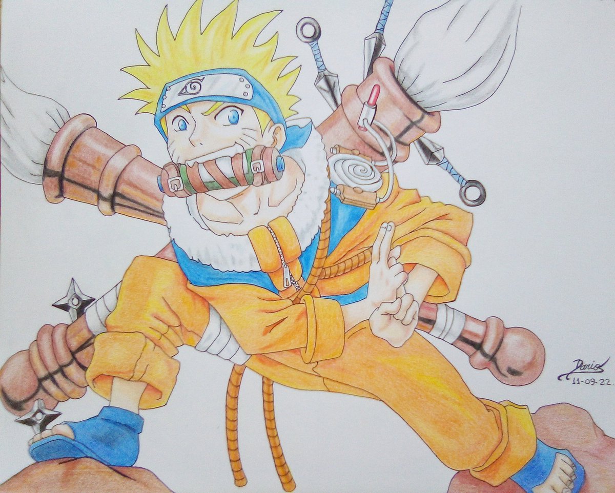 Art3Dario's tweet photo. Naruto! Práctica de pintura! Dibujo pintado con colores de madera kores! #NARUTO #kores #manga #anime #art #color #drawing https://t.co/R4ywcXIOVG