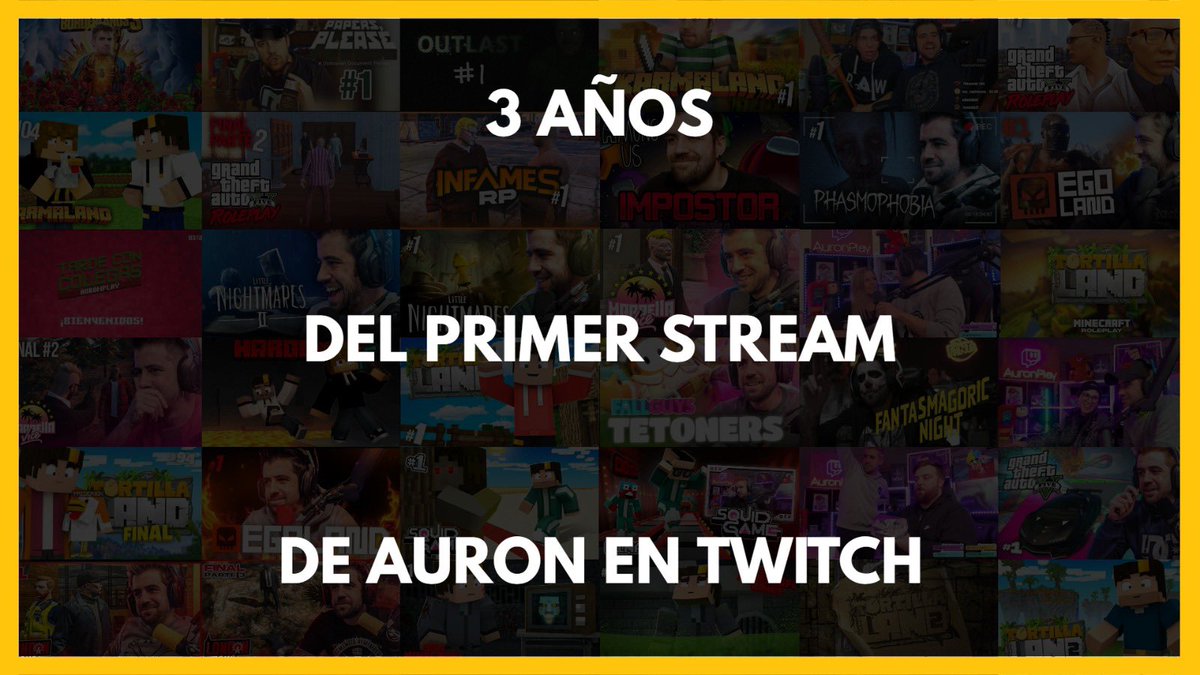Info Auron on Twitter "🎉 ¡Hoy día 12, se cumplen 3 años del primer stream de Auron en Twitch! 🤍"