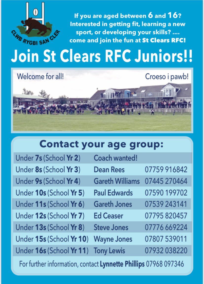 Lynnettegilfach's tweet photo. @StClearsRFC_JNR @stclearsrfc_XV https://t.co/J95426QONn