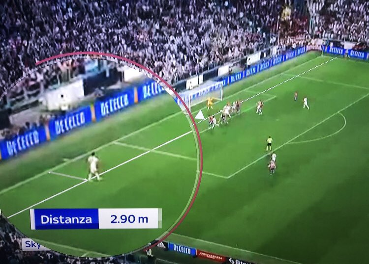 Secondo la ricostruzione di <a href="/SkySport/">skysport</a> Bonucci è in gioco di mezzo metro 😱
