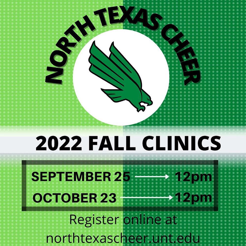 Mark your calendars… here are the official fall clinic dates for 2022!💚 Click the link in our bio to register. We hope to see you there! 
#collegecheer #recruitclinic #gmg