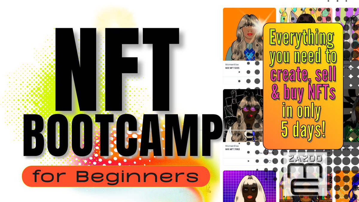 sheribarbera's tweet photo. 🙌 if you want to create and sell NFTs but have no idea how to get started ↴

Take my course @Zazoo_Me to Master NFTs in only 5 days! 
 
NFT Bootcamp For Beginners:
 ► https://t.co/OvxFDH0Aut 

#NFTs #nftbootcamp #nftcourse #nft #nftart #crypto #blockchain #masternfts https://t.co/HcMGf0npNq